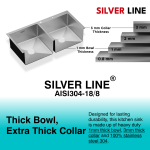 Handmade Double Bowl with Faucet Deck 304 Grade Kitchen Sink (40" x 20" x 9") - features