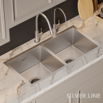 Handmade Double Bowl 304 Grade Kitchen Sink (37" x 18" x 9") - lifestyle