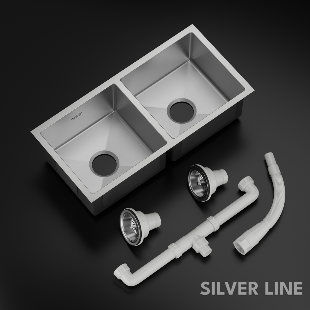 Handmade Double Bowl 304 Grade Kitchen Sink (37" x 18" x 9") - main product image