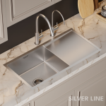 Handmade Single Bowl with Drainboard 304 Grade Kitchen Sink (36" x 20" x 9") - lifestyle