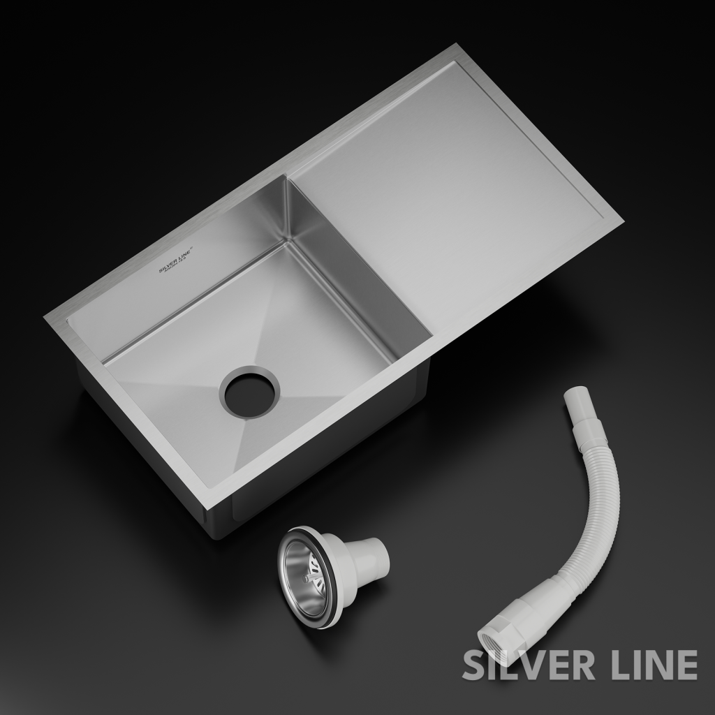 Handmade Single Bowl with Drainboard 304 Grade Kitchen Sink (36" x 20" x 9") - main product image