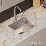 Handmade Single Bowl 304 Grade Kitchen Sink (18" x 16" x 9") - lifestyle