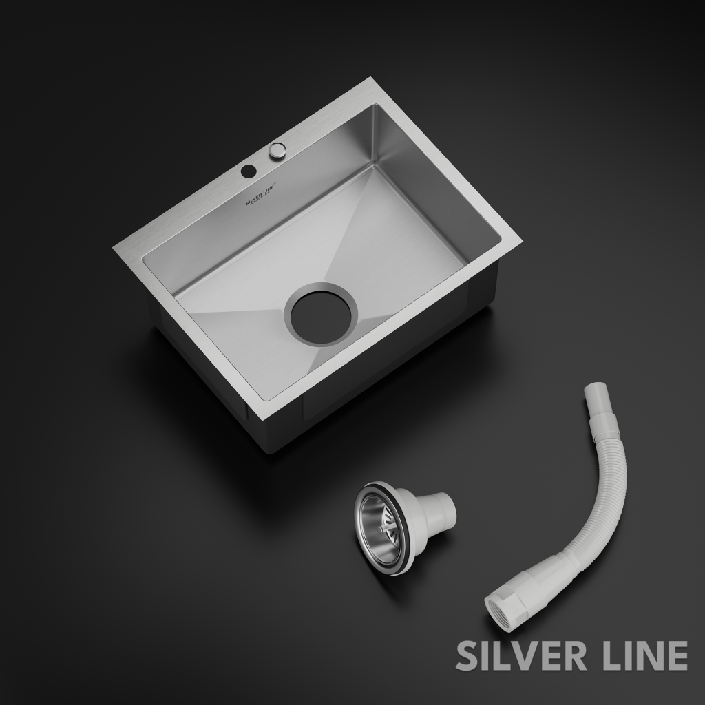 Handmade Single Bowl with Faucet Deck 304 Grade Kitchen Sink (24" x 18" x 9") - main product image
