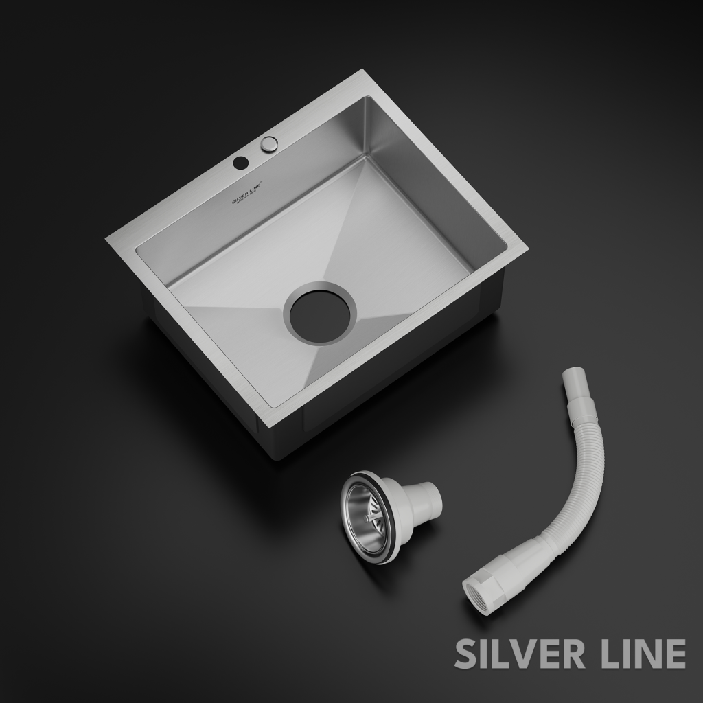 Handmade Single Bowl with Faucet Deck 304 Grade Kitchen Sink (24" x 20" x 9") - main product image