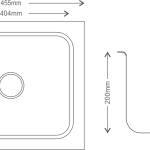 Regular Series Single Bowl 304 Grade Kitchen Sink (18" x 16" x 8") — 1002 - technical drawing