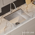 Handmade Single Bowl 304 Grade Kitchen Sink (26" x 20" x 9") - lifestyle