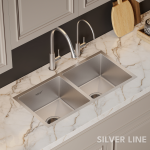 Handmade Double Bowl 304 Grade Kitchen Sink (32" x 18" x 9") - lifestyle