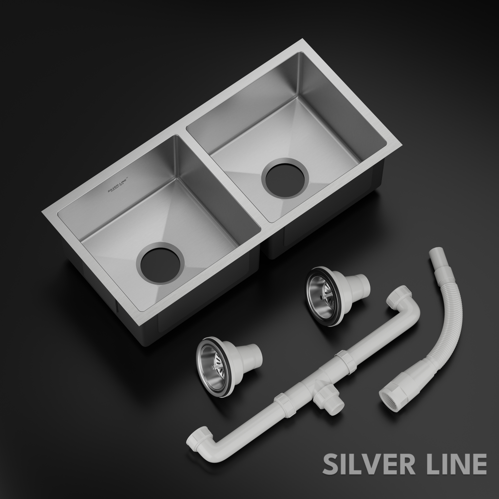 Handmade Double Bowl 304 Grade Kitchen Sink (32" x 18" x 9") - main product image