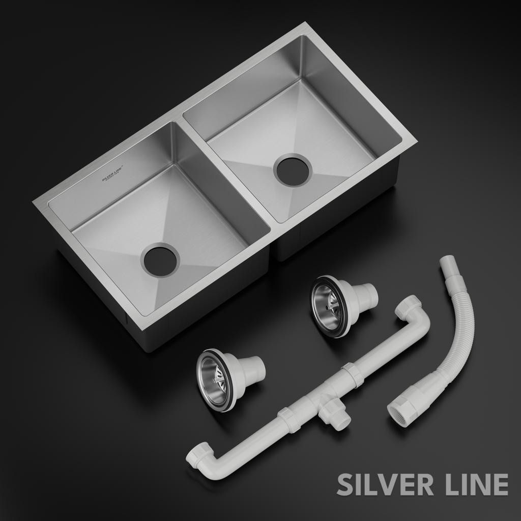 Handmade Double Bowl 304 Grade Kitchen Sink (40" x 20" x 9") - main product image