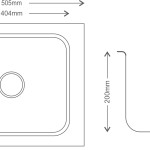 Regular Series Single Bowl 304 Grade Kitchen Sink (20" x 16¾" x 8") — 1003 - technical drawing