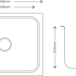 Regular Series Single Bowl 304 Grade Kitchen Sink (22" x 18" x 8") — 1006 C - technical drawing