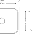 Regular Series Single Bowl 304 Grade Kitchen Sink (24" x 18" x 8") — 1007 C - technical drawing