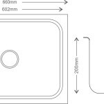Regular Series Single Bowl 304 Grade Kitchen Sink (26" x 20" x 9") - technical drawing