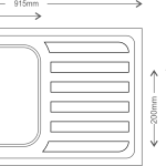 Regular Series Single Bowl With Single Drain 304 Grade Kitchen Sink (36" x 18" x 8") - technical drawing