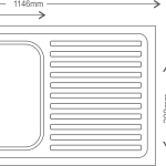 Regular Series Single Bowl With Drainboard 304 Grade Kitchen Sink (45" x 20" x 8") — 2011 - technical drawing