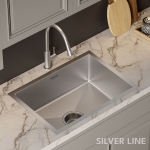 Handmade Single Bowl 304 Grade Kitchen Sink (24" x 18" x 9") - lifestyle
