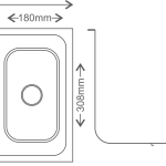 Regular Series Single Bowl with Vegetable Bowl 304 Grade Kitchen Sink (32" x 20" x 8") - technical drawing