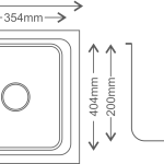 Regular Series Double Bowl 304 Grade Kitchen Sink (40" x 20" x 8") - technical drawing