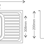 Regular Series Single Bowl With Vegetable Bowl and Drainboard 304 Grade Kitchen Sink (37" x 18" x 8") - technical drawing