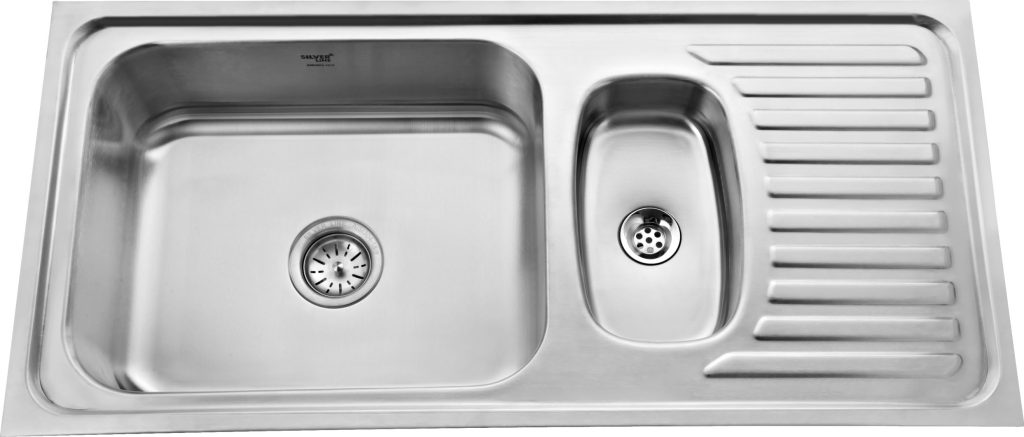 Regular Single Bowl Kitchen Sink with Vegetable Bowl and Drainboard (42 x 20 x 8) - main product image