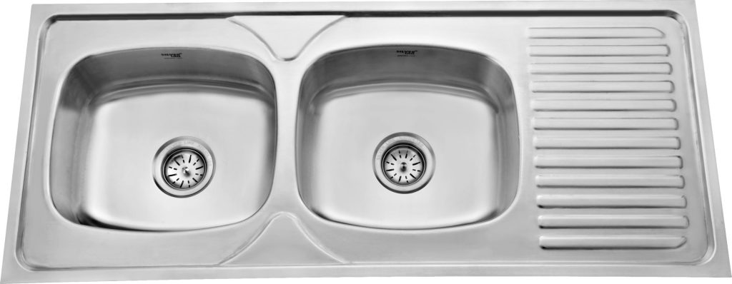 Regular Series Double Bowl With Drainboard 304 Grade Kitchen Sink (48" x 20¼" x 8") — 4004 - main product image