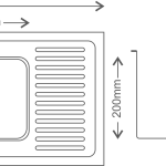 Regular Series Double Bowl With Drainboard 304 Grade Kitchen Sink (48" x 20¼" x 8") — 4004 - technical drawing