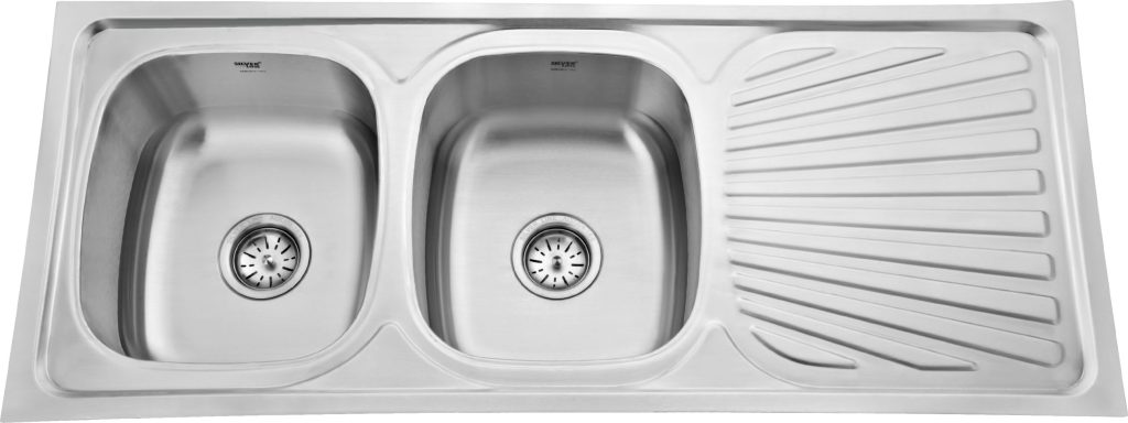Regular Series Double Bowl With Drainboard 304 Grade Kitchen Sink (48" x 20" x 8") — 4005 - main product image