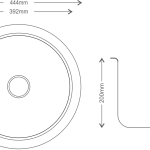Regular Series Single Bowl 304 Grade Kitchen Sink (17 ½” Round Regular) - technical drawing