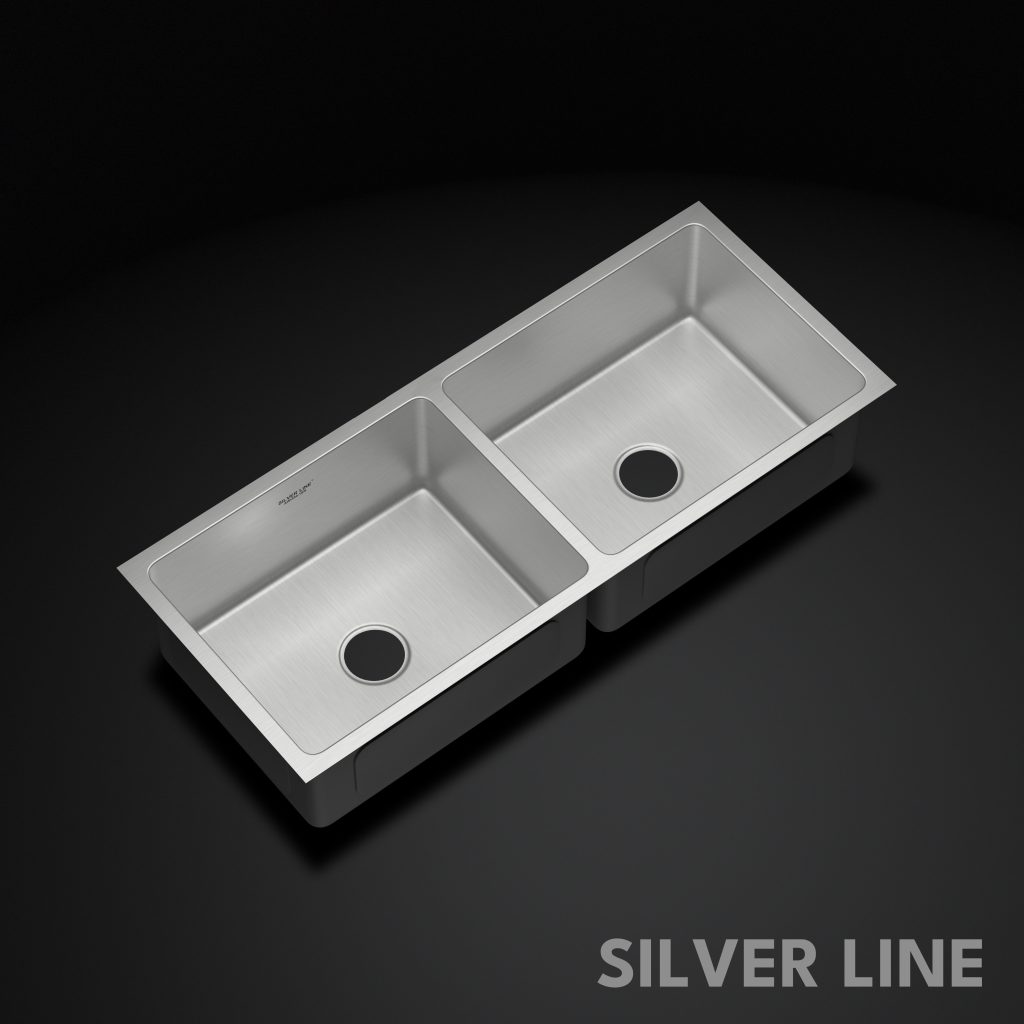 Low Radius Double Bowl 304 Grade Kitchen Sink (43" x 18" x 9") - main product image