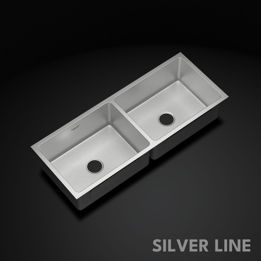 Low Radius Double Bowl 304 Grade Kitchen Sink (45" x 18" x 9") - main product image