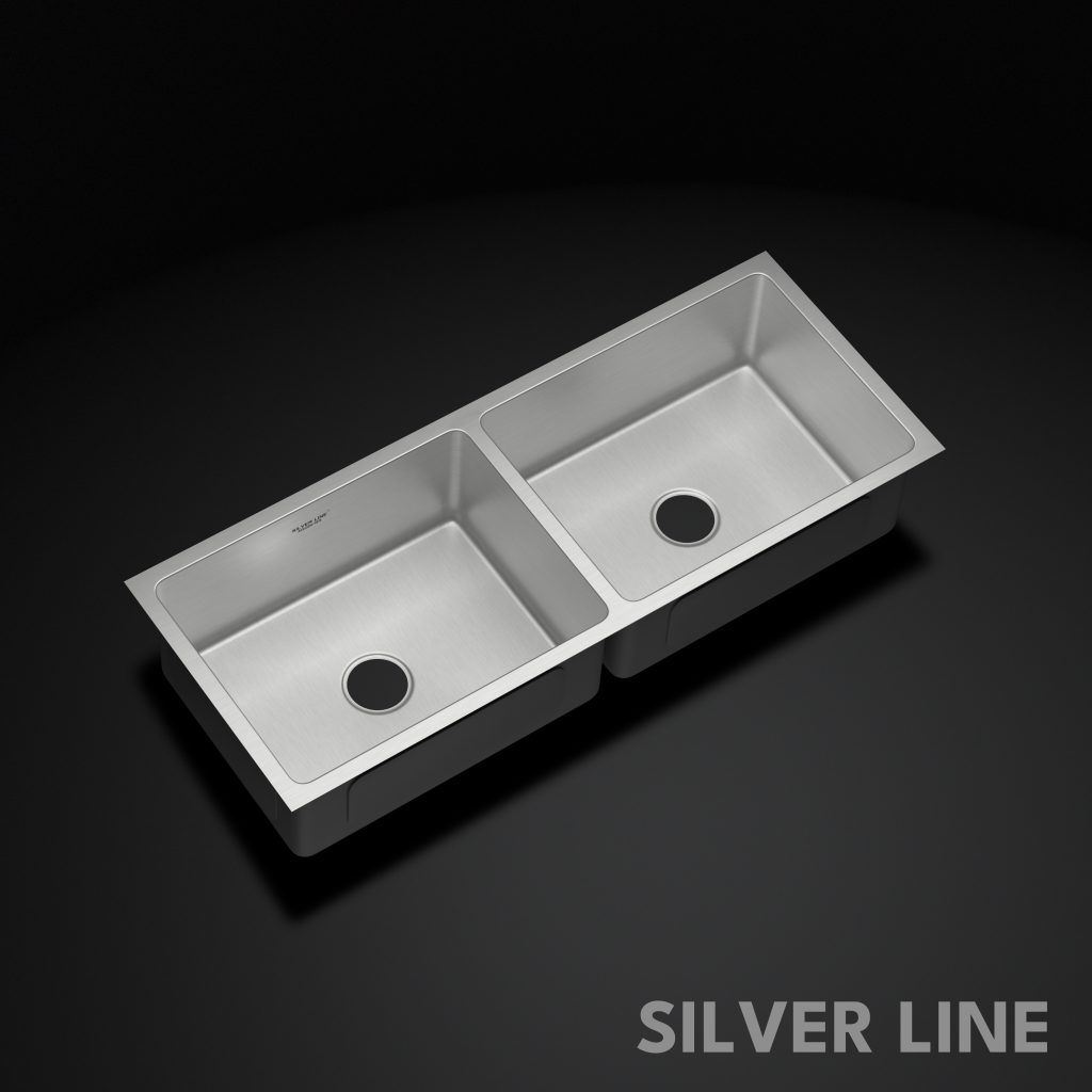 Low Radius Double Bowl 304 Grade Kitchen Sink (45" x 20" x 10") - main product image