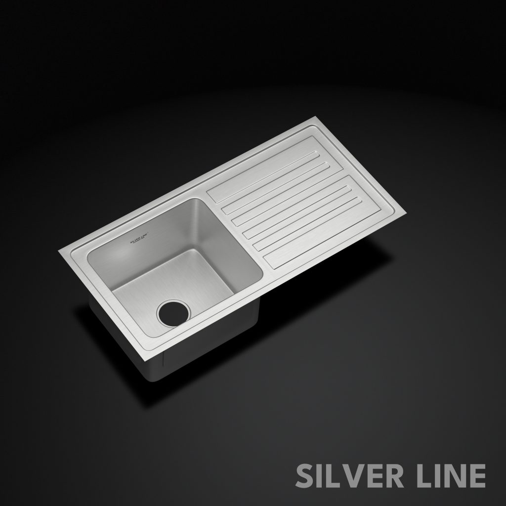 Low Radius Single Bowl With Drainboard 304 Grade Kitchen Sink (37" x 18" x 9") - main product image