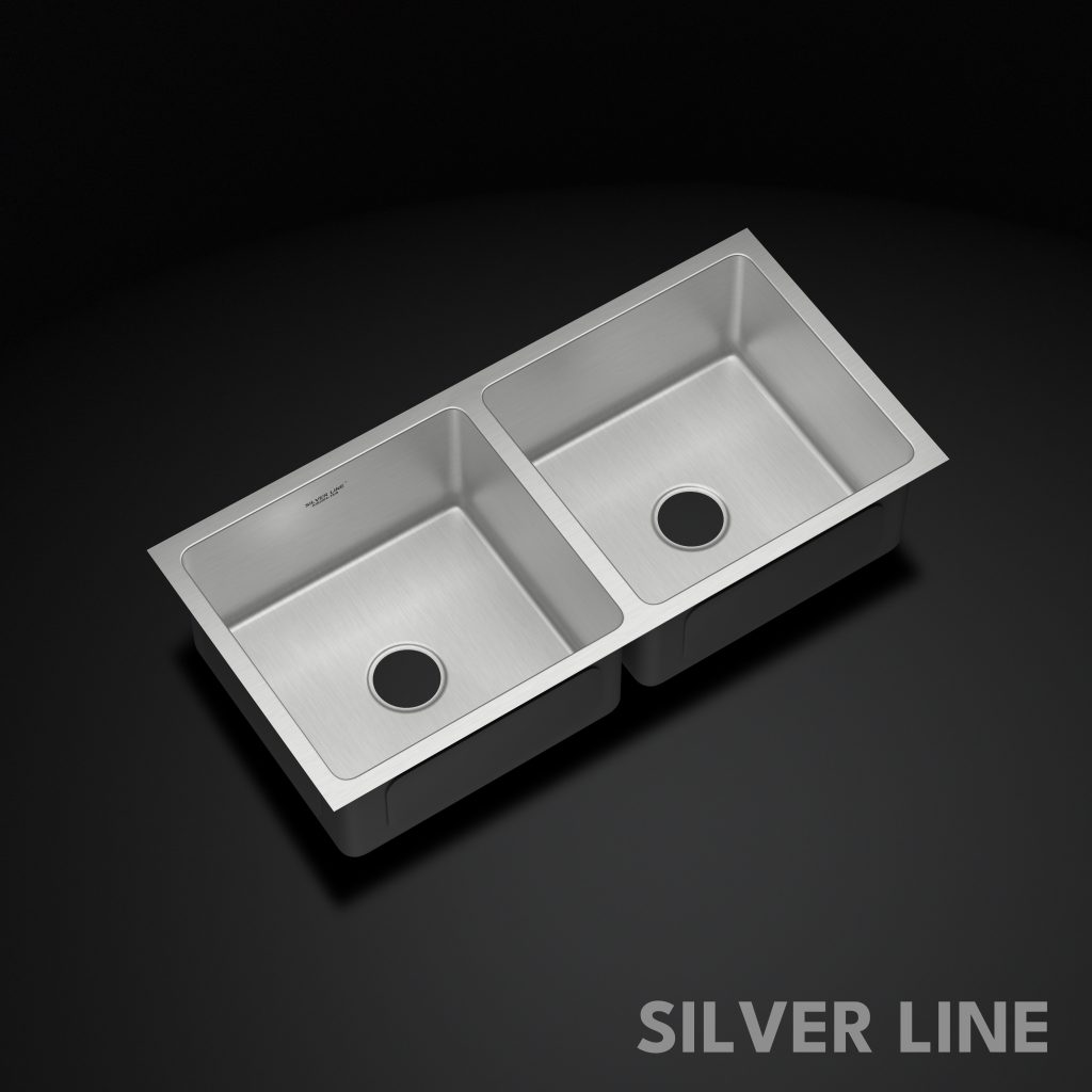 Low Radius Double Bowl 304 Grade Kitchen Sink (37" x 18" x 9") - main product image