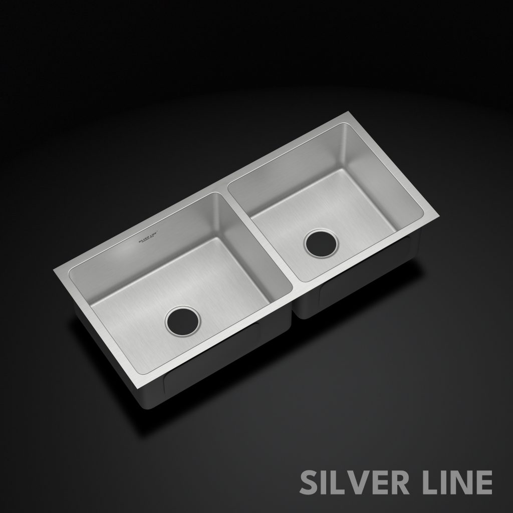 Low Radius Double Bowl 304 Grade Kitchen Sink (40" x 18" x 9") - main product image