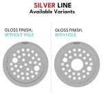 Round Floor Drain with Cockroach Trap (5" x 5") | SS 304 | Gloss Finish | For Bathroom, Kitchen, Balcony - Silver Line — Without Pipe Hole - variants