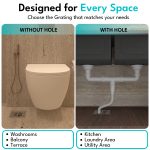 MultiSquare Floor Drain (6" x 6") | SS 304 | Matt Finish | For Bathroom, Kitchen, Balcony - Silver Line — Without Pipe Hole - lifestyle