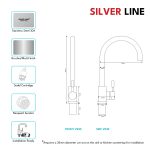 Kitchen Sink Mixture Faucet - Silver Line - technical drawing