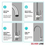 Kitchen Sink Mixture Faucet - Silver Line - features