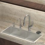 Swan Neck Pull-Down Kitchen Sink Faucet with Two-Function Spray Head - Silver Line - lifestyle