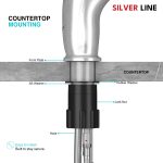 Swan Neck Pull-Down Kitchen Sink Faucet with Two-Function Spray Head - Silver Line - installation