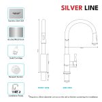 Gooseneck Pull-Down Kitchen Sink Faucet with Two-Function Spray Head - Silver Line - technical drawing