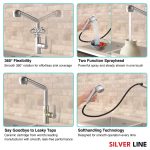 Pull-Out Kitchen Sink Faucet with Two-Function Spray Head - Silver Line - features