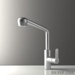 Pull-Out Kitchen Sink Faucet with Two-Function Spray Head - Silver Line - main product image