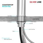Angled Pull-Down Kitchen Sink Faucet with Two-Function Spray Head - Silver Line - installation
