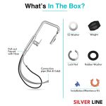 Angled Pull-Down Kitchen Sink Faucet with Two-Function Spray Head - Silver Line - box contents