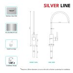 RO Fresh Water Kitchen Sink Faucet - Silver Line - technical drawing