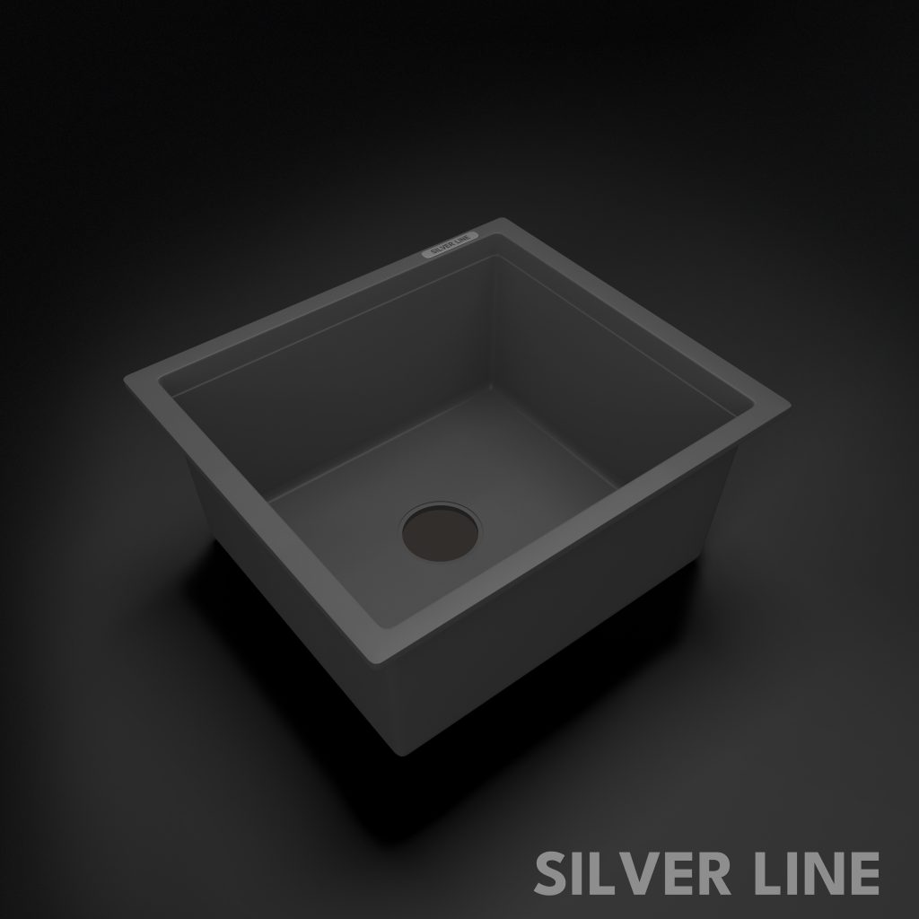 German Quartz Single Bowl Kitchen Sink - Slate (18" x 16" x 8") - main product image