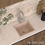 German Quartz Single Bowl Kitchen Sink - Cornflakes (18" x 16" x 8") - lifestyle