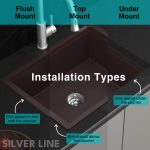 German Quartz Double Bowl Kitchen Sink with Faucet Hole & Drainboard - Coffee (46" x 20" x 9") - installation