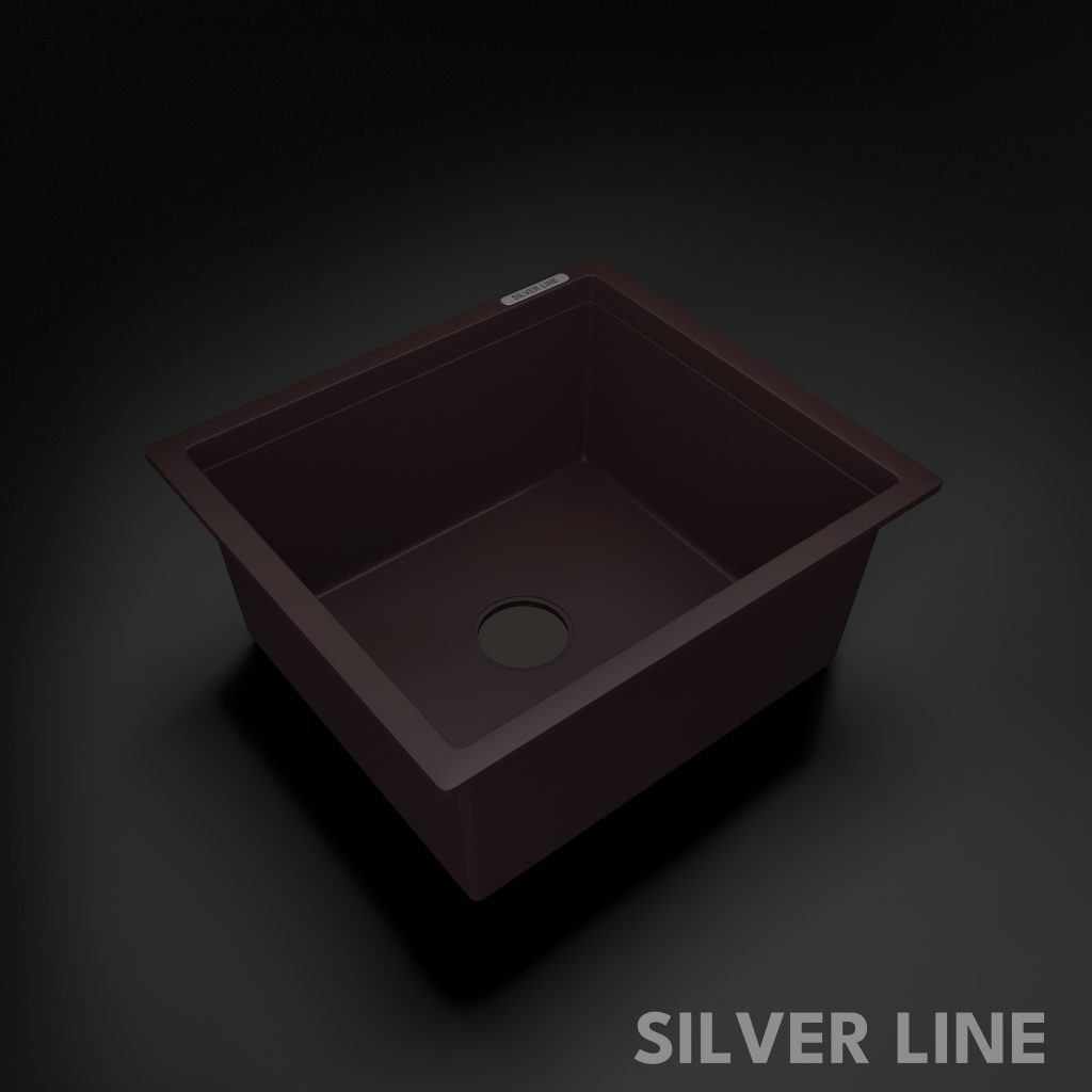 German Quartz Single Bowl Kitchen Sink - Coffee (18" x 16" x 8") - main product image